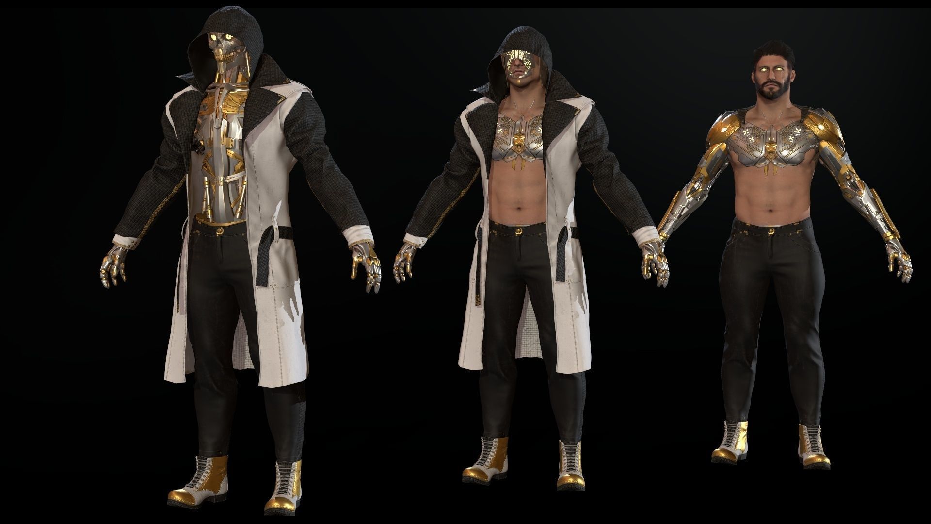 CyborgMan devil may cry character Low-poly 3D model_12