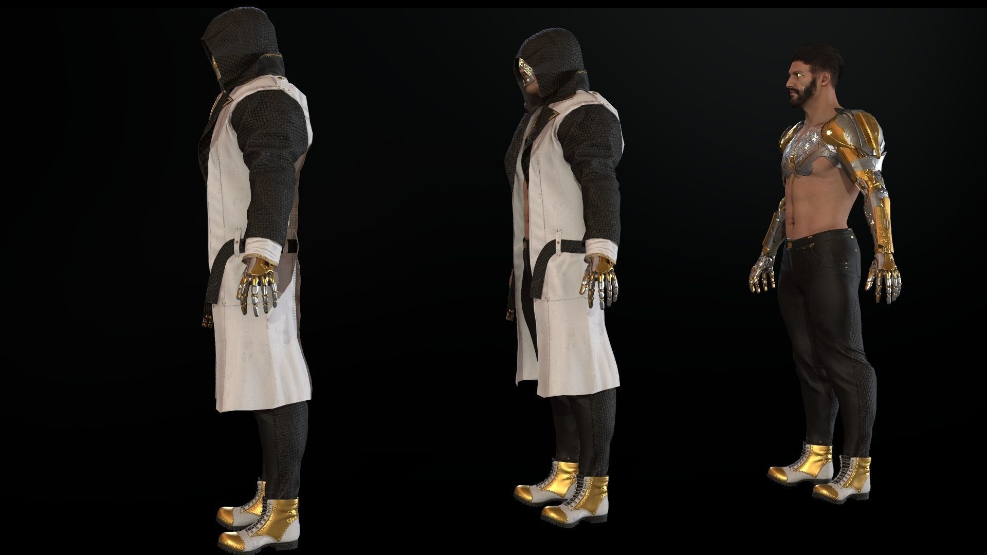 CyborgMan devil may cry character Low-poly 3D model_8