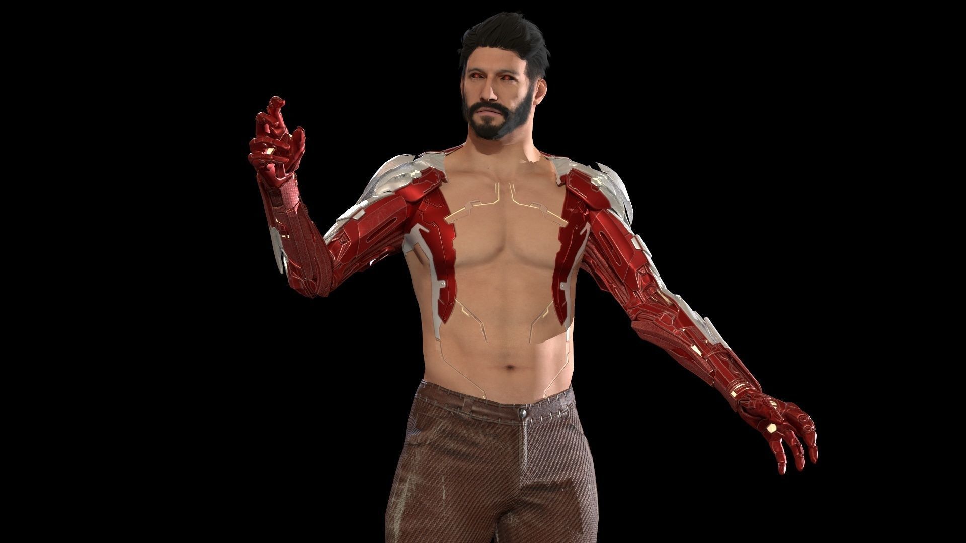 CyborgMan devil may cry character Low-poly 3D model_17