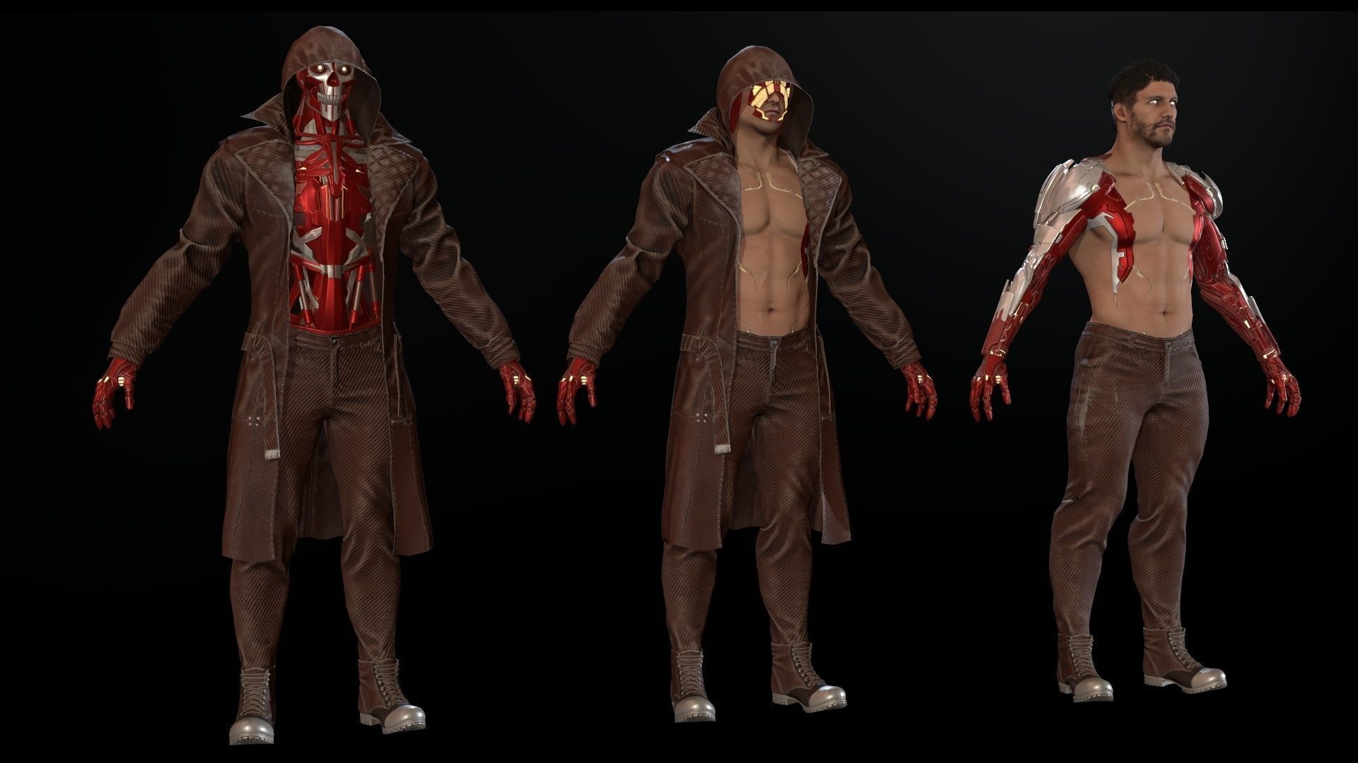 CyborgMan devil may cry character Low-poly 3D model_5