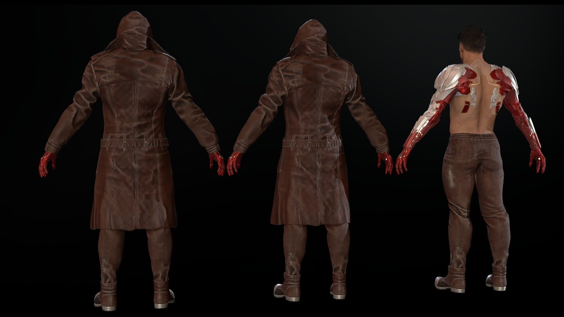 CyborgMan devil may cry character Low-poly 3D model_9