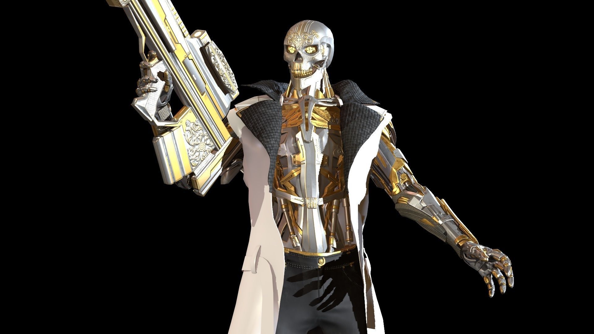 CyborgMan devil may cry character Low-poly 3D model_14