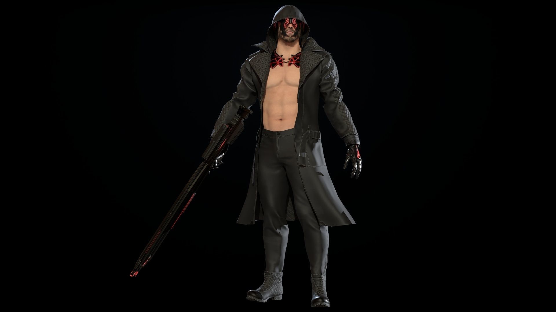 CyborgMan devil may cry character Low-poly 3D model_31
