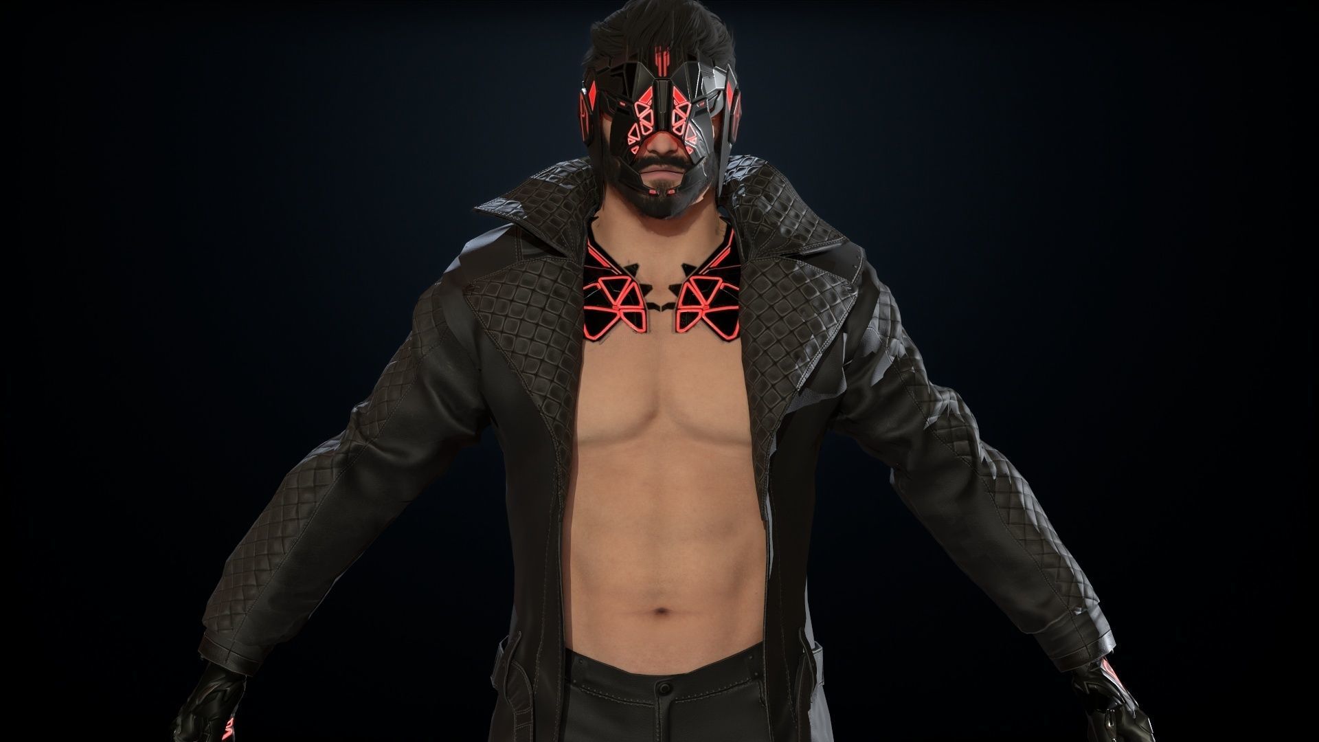 CyborgMan devil may cry character Low-poly 3D model_29