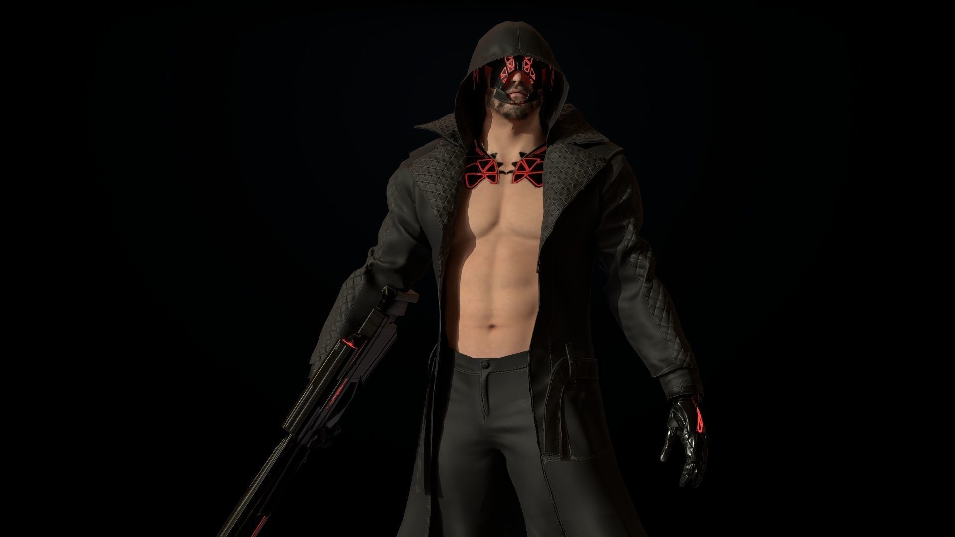 CyborgMan devil may cry character Low-poly 3D model_28