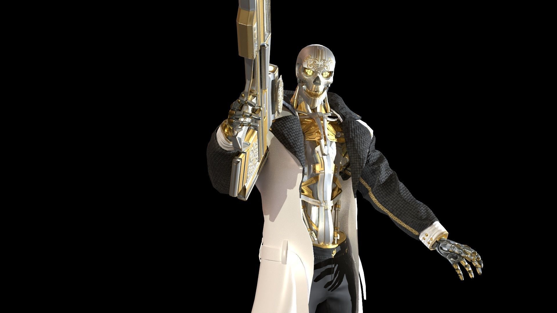 CyborgMan devil may cry character Low-poly 3D model_11