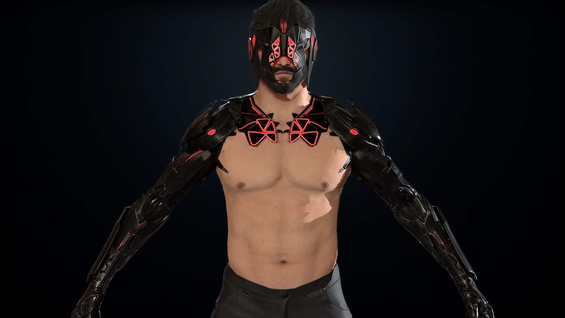 CyborgMan devil may cry character Low-poly 3D model_35