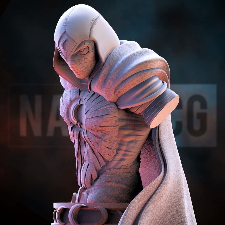 Fan Art Moon Knight - Bust 3D print model_2