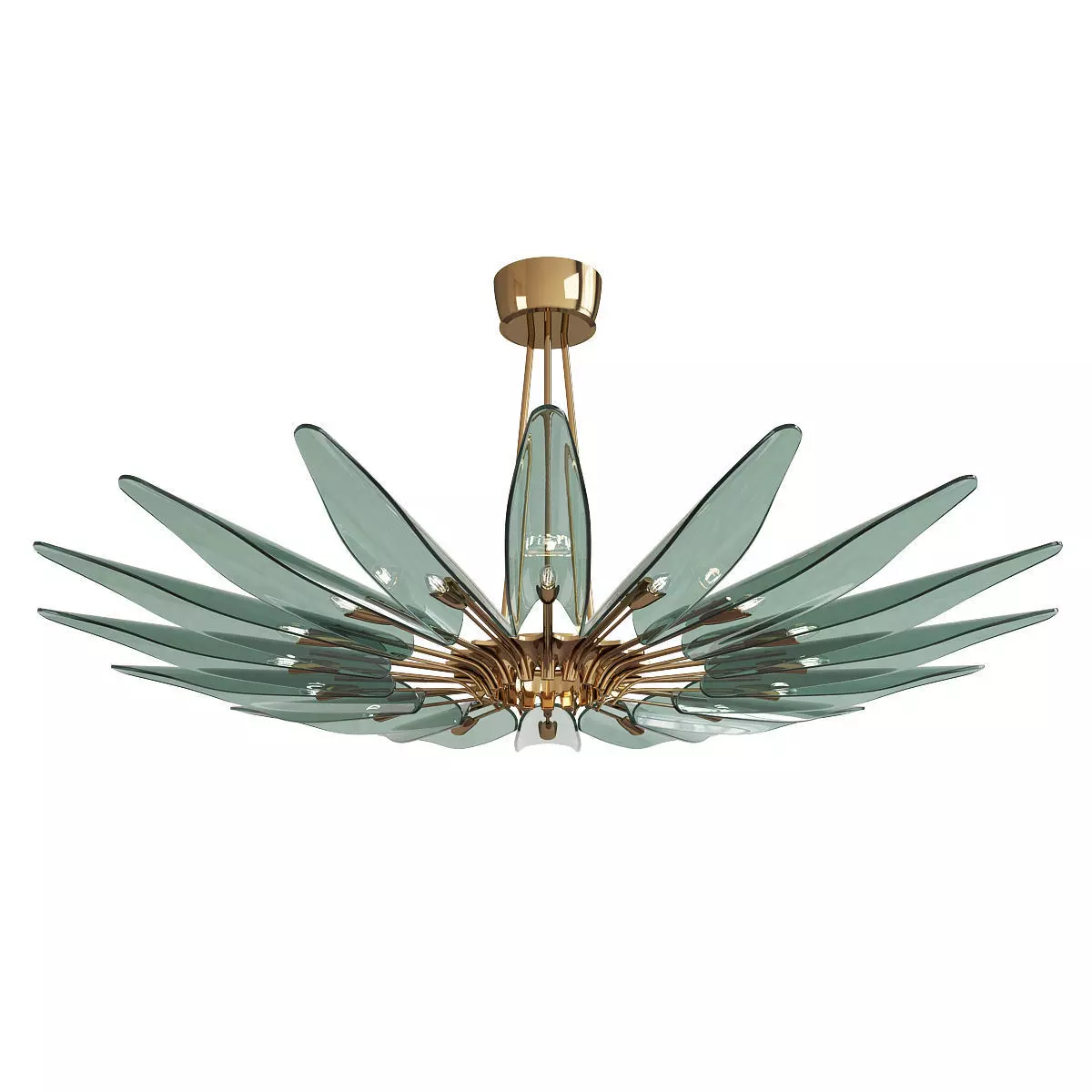 Max Ingrand Dahlia Chandelier Low-poly 3D model_0