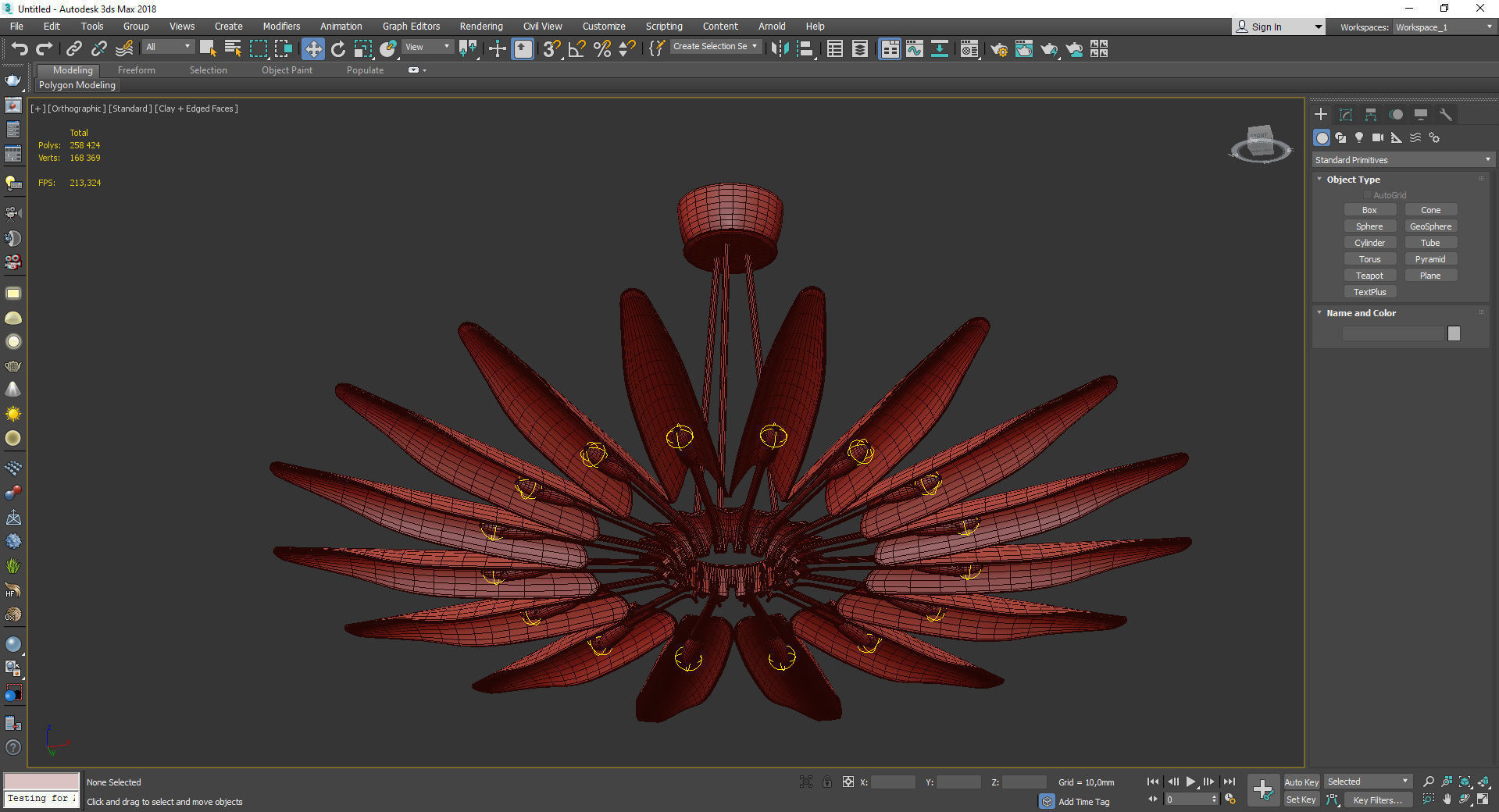 Max Ingrand Dahlia Chandelier Low-poly 3D model_3