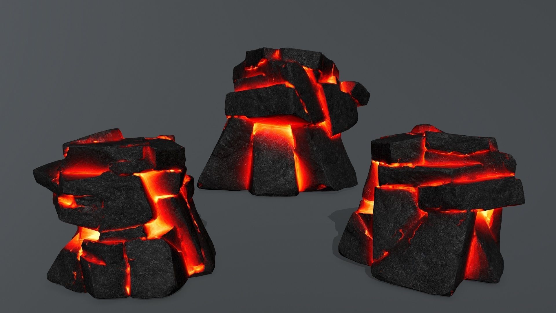 lava rocks Low-poly 3D model_16