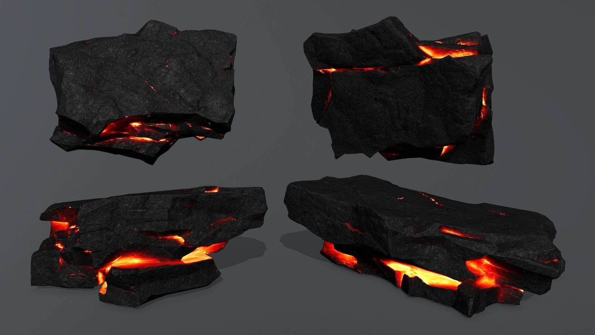 lava rocks Low-poly 3D model_20