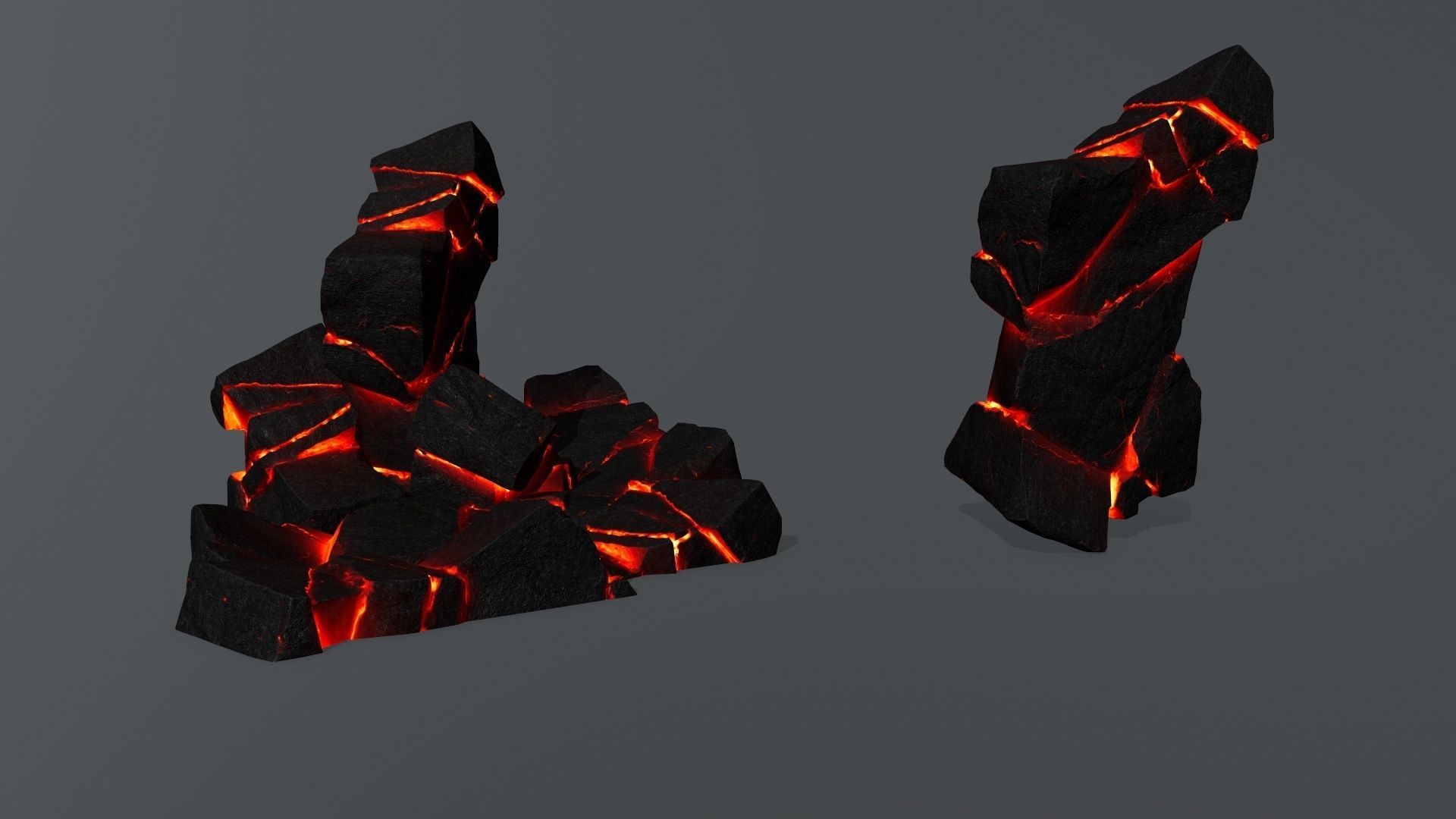 lava rocks Low-poly 3D model_28