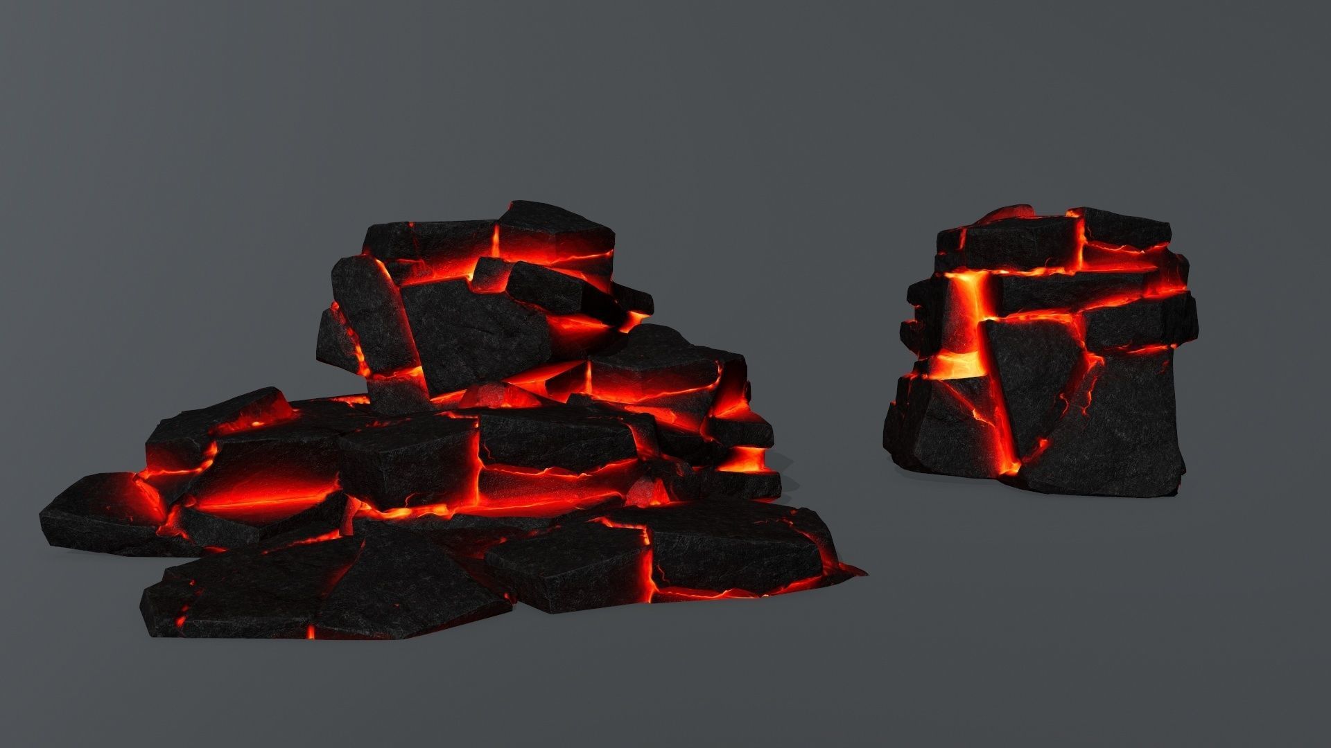 lava rocks Low-poly 3D model_26