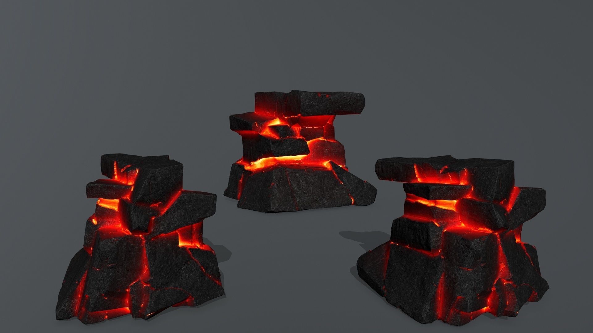 lava rocks Low-poly 3D model_13