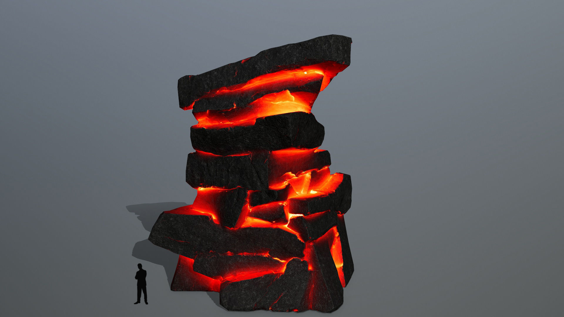 lava rocks Low-poly 3D model_1