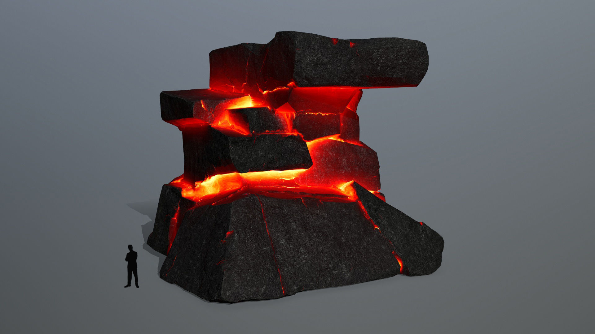 lava rocks Low-poly 3D model_2