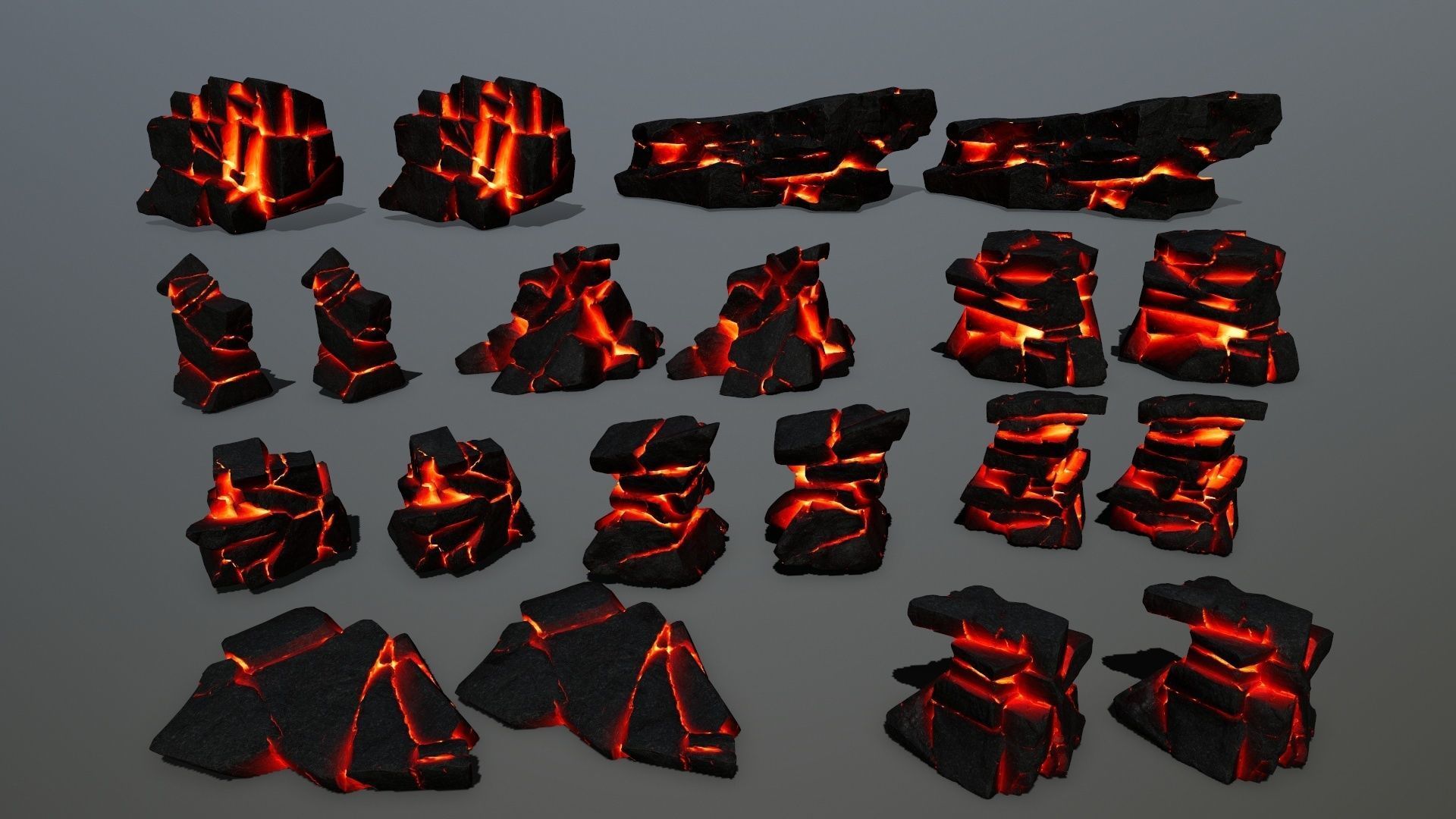 lava rocks Low-poly 3D model_32