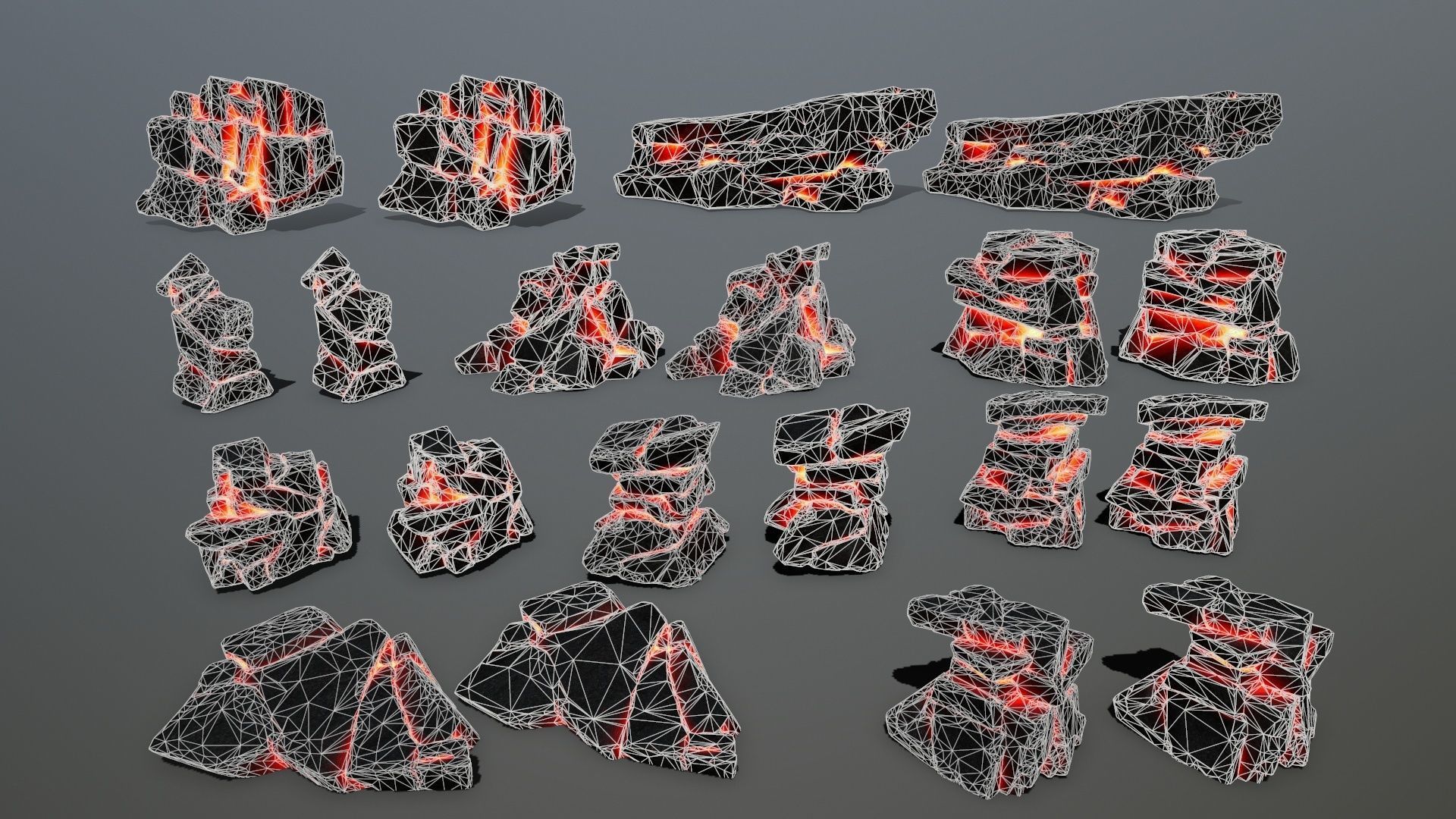 lava rocks Low-poly 3D model_33