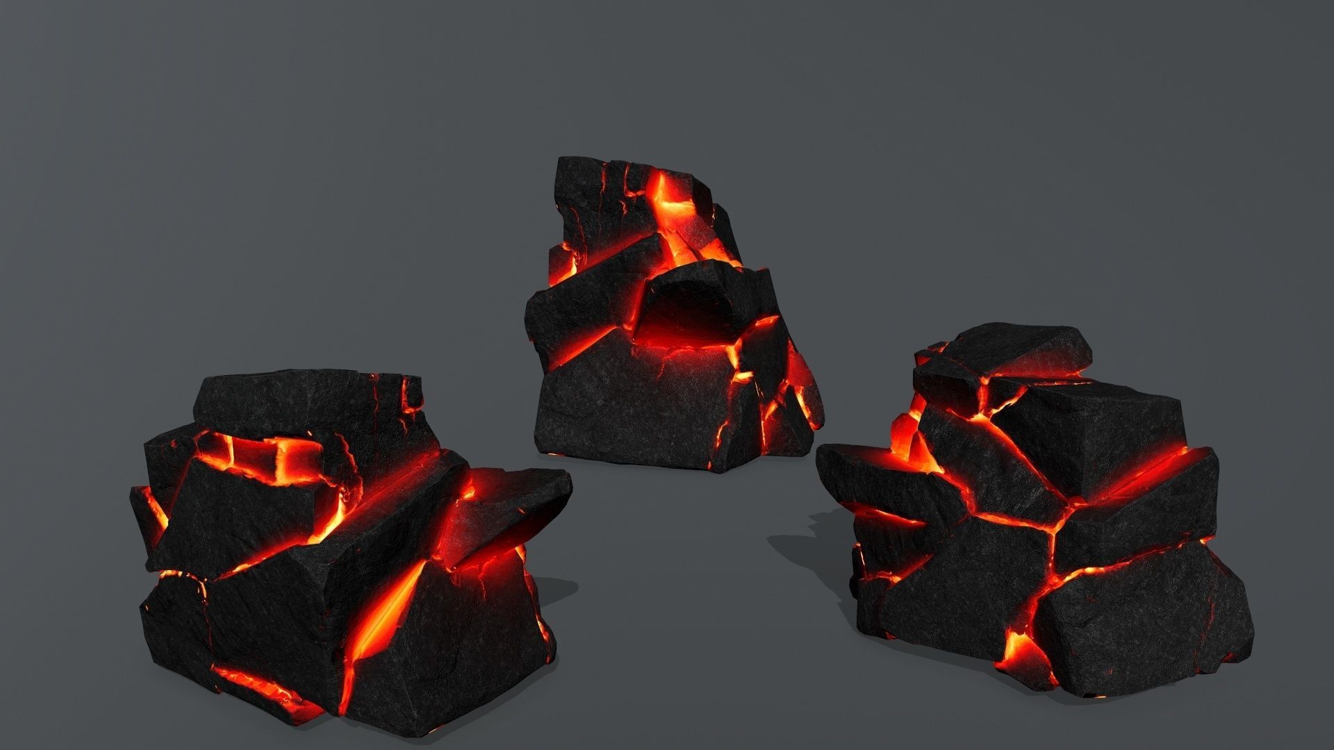 lava rocks Low-poly 3D model_15