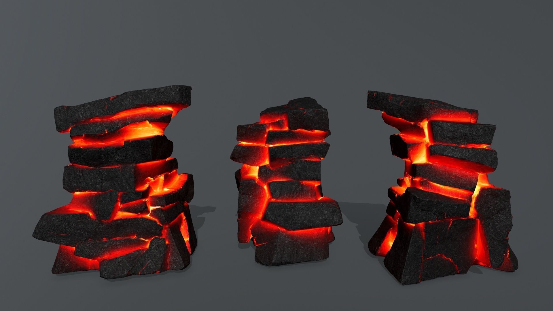 lava rocks Low-poly 3D model_12