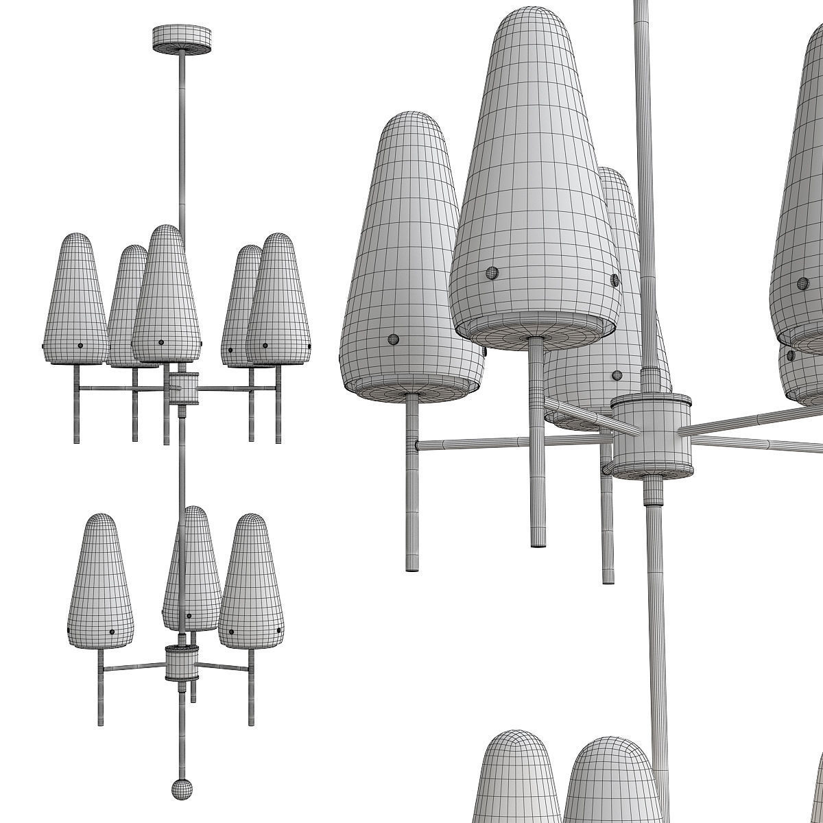 Hans Agne Jakobsson Ceiling Lamp Low-poly 3D model_1