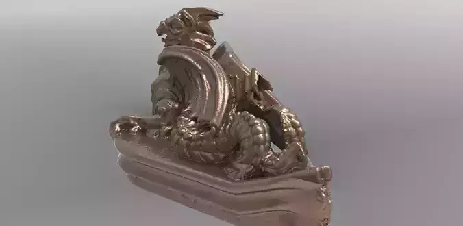 Winged Dragon statue Fantasy 3D model 3 