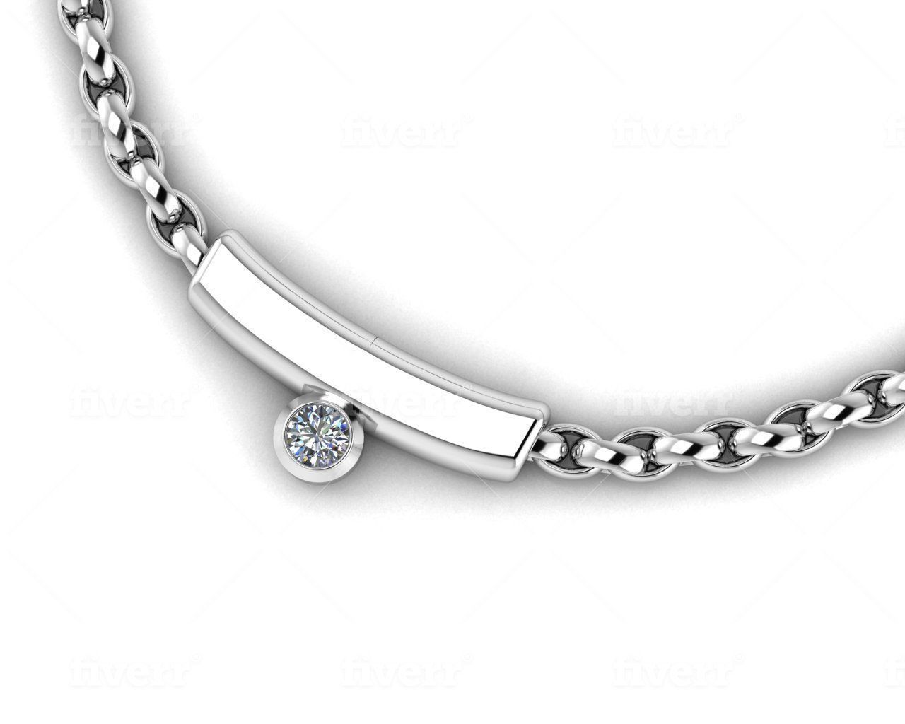 Emerald Cut Stone- On Chain 3D print model_3