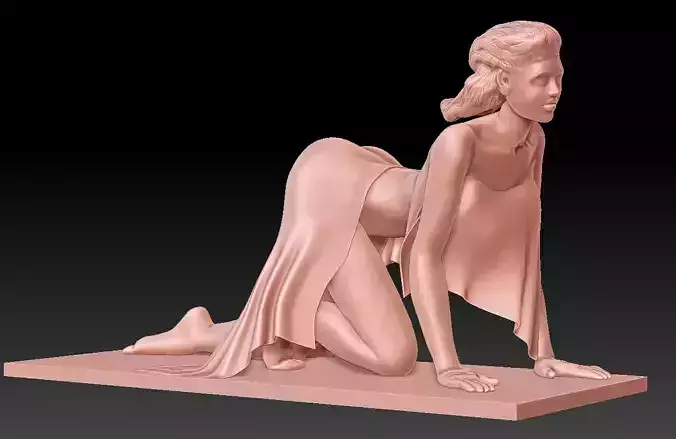 WOMAN SCULPTURE CUTE FOR 3D PRINT