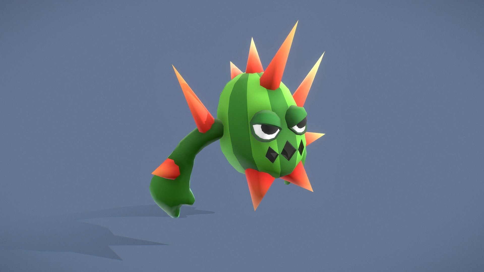 Cartoon Characters - Evolution Cacti Warriors Low-poly 3D model_14