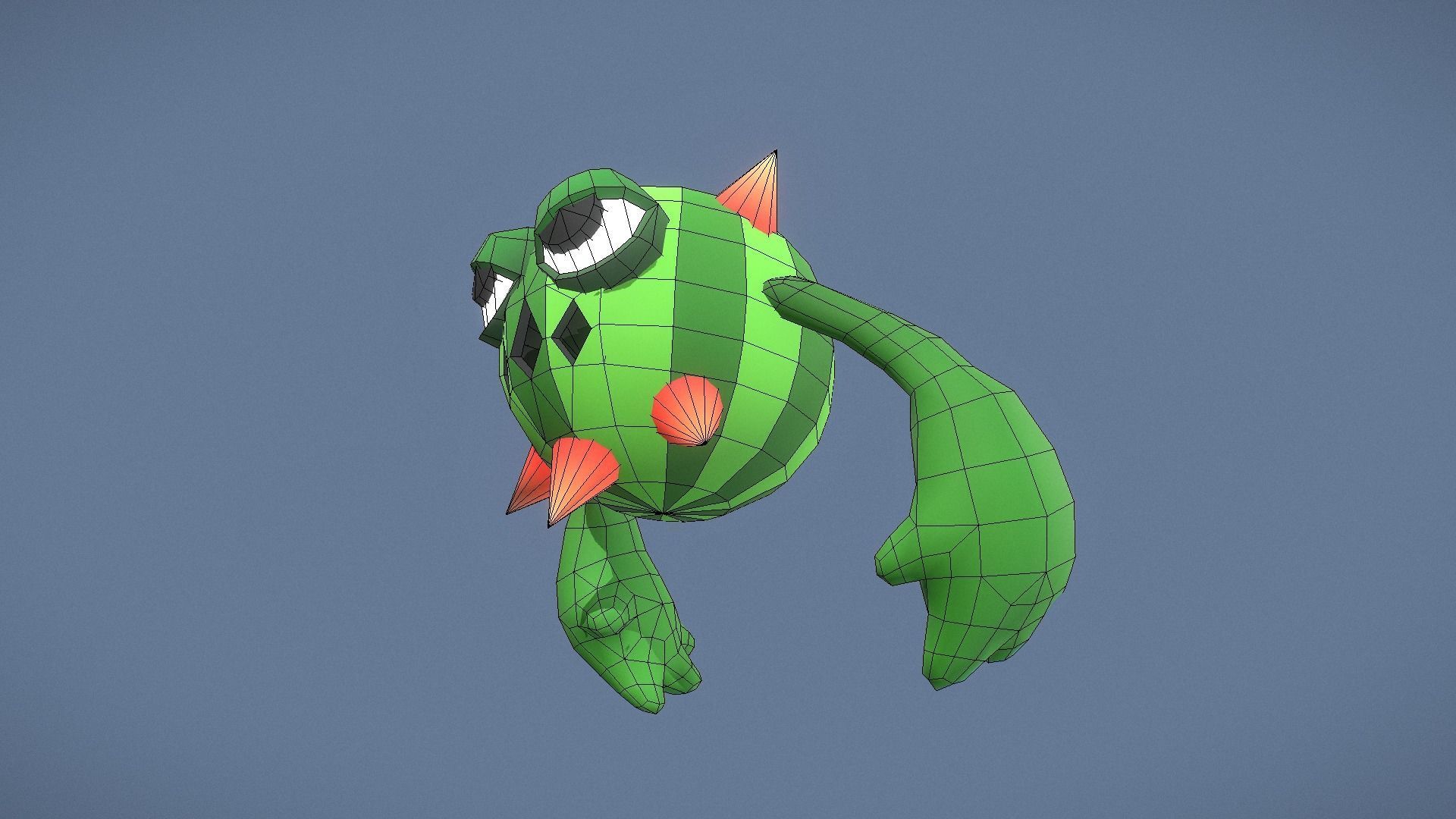 Cartoon Characters - Evolution Cacti Warriors Low-poly 3D model_28