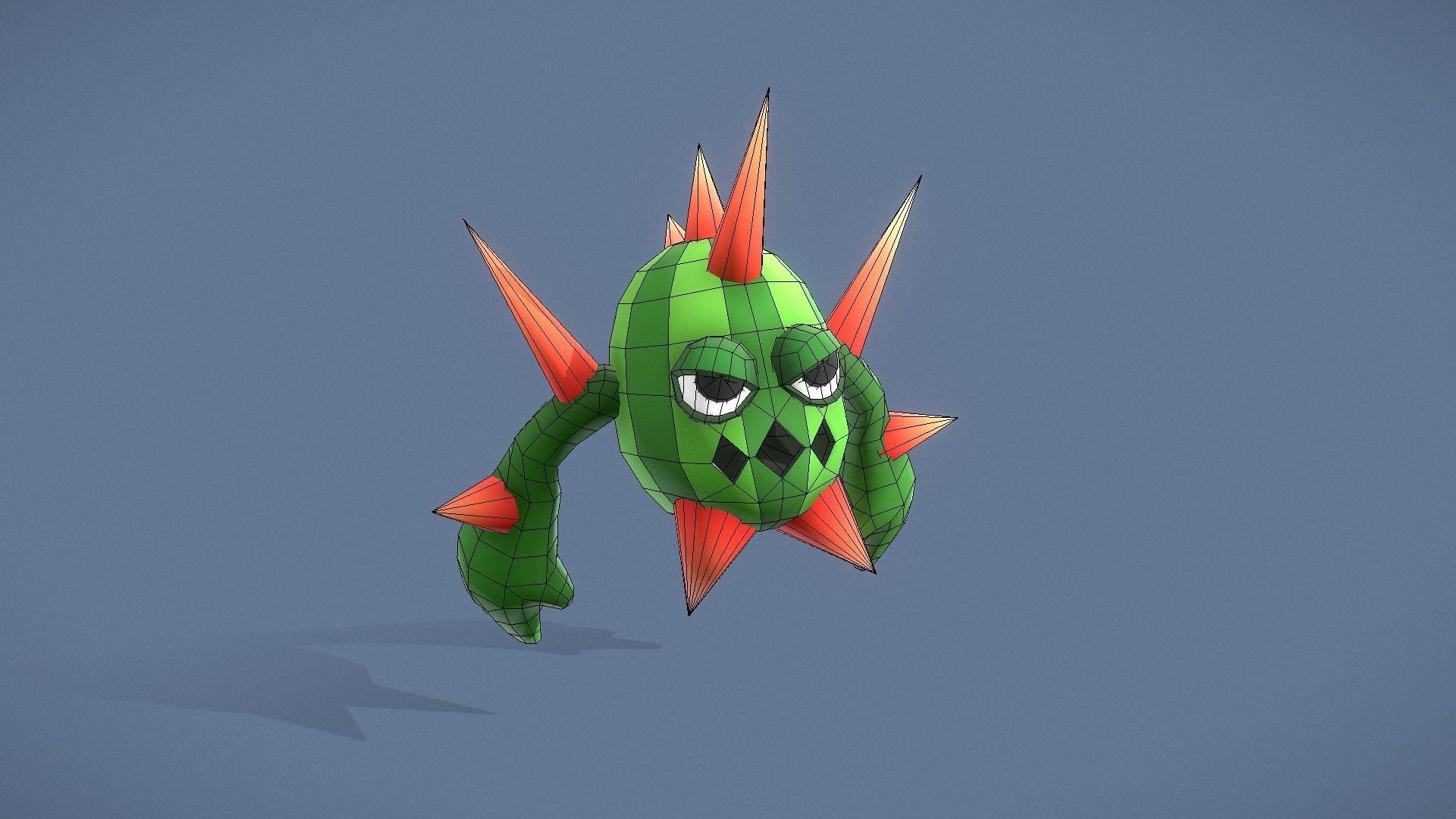 Cartoon Characters - Evolution Cacti Warriors Low-poly 3D model_18
