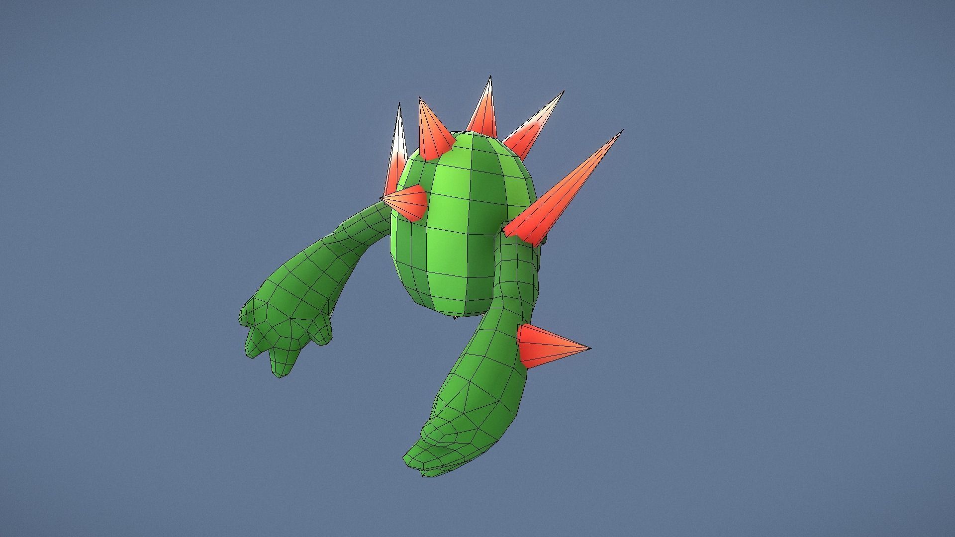 Cartoon Characters - Evolution Cacti Warriors Low-poly 3D model_16