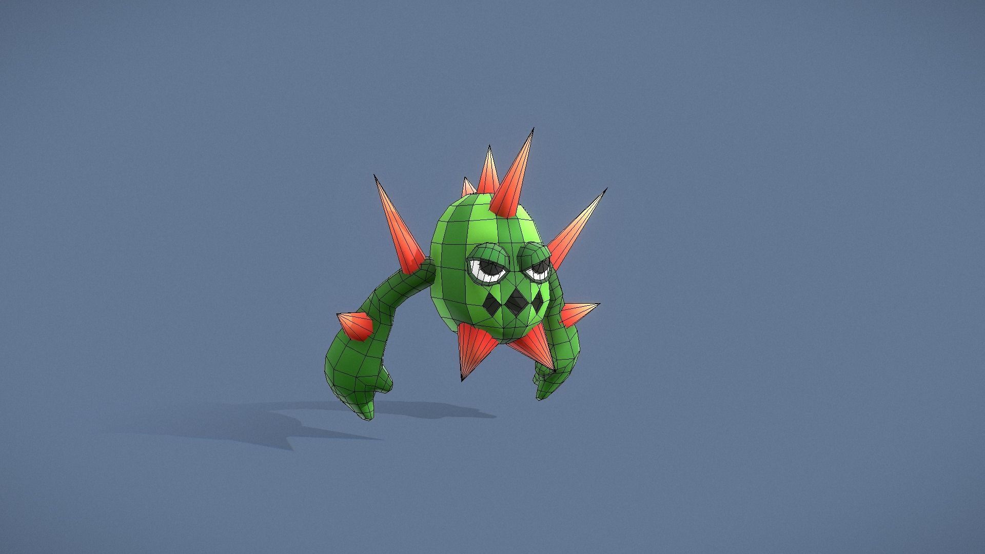 Cartoon Characters - Evolution Cacti Warriors Low-poly 3D model_20