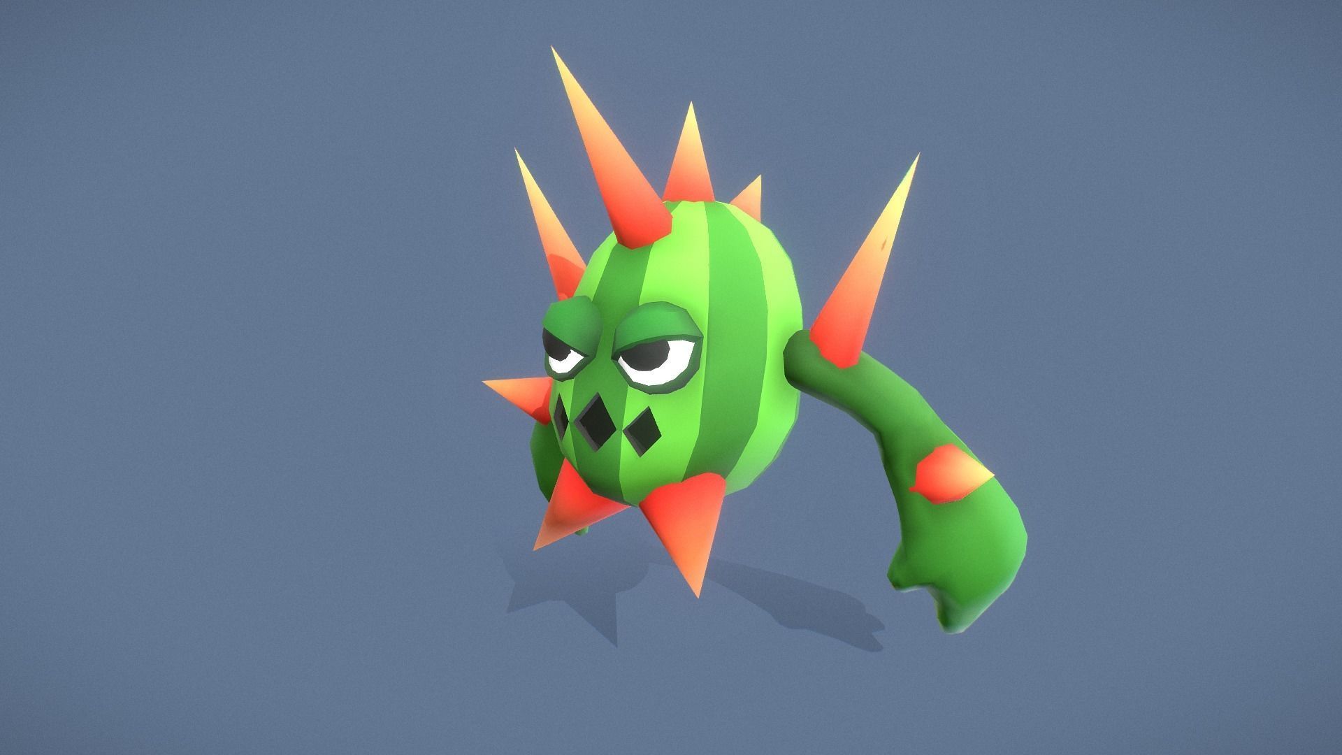 Cartoon Characters - Evolution Cacti Warriors Low-poly 3D model_15