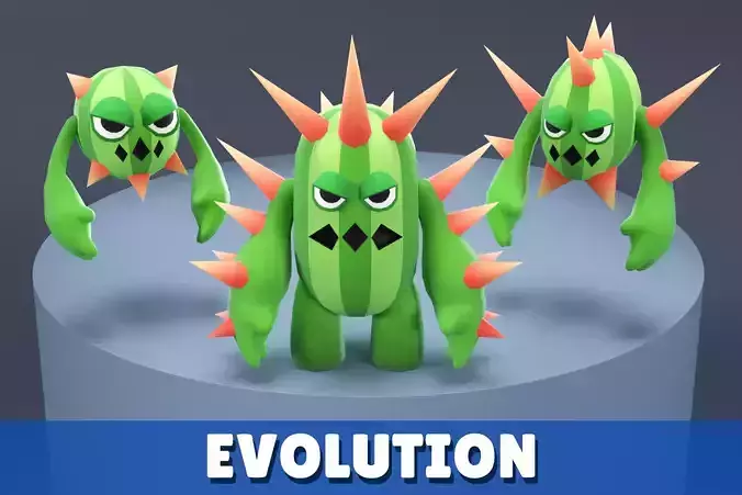 Cartoon Characters - Evolution Cacti Warriors