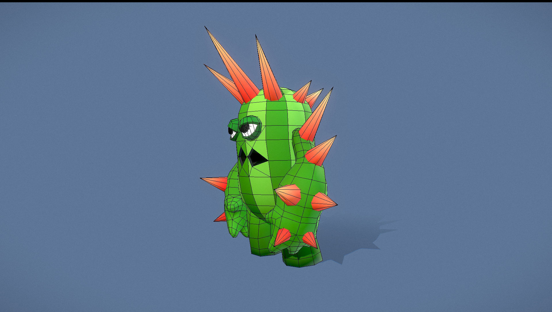 Cartoon Characters - Evolution Cacti Warriors Low-poly 3D model_9