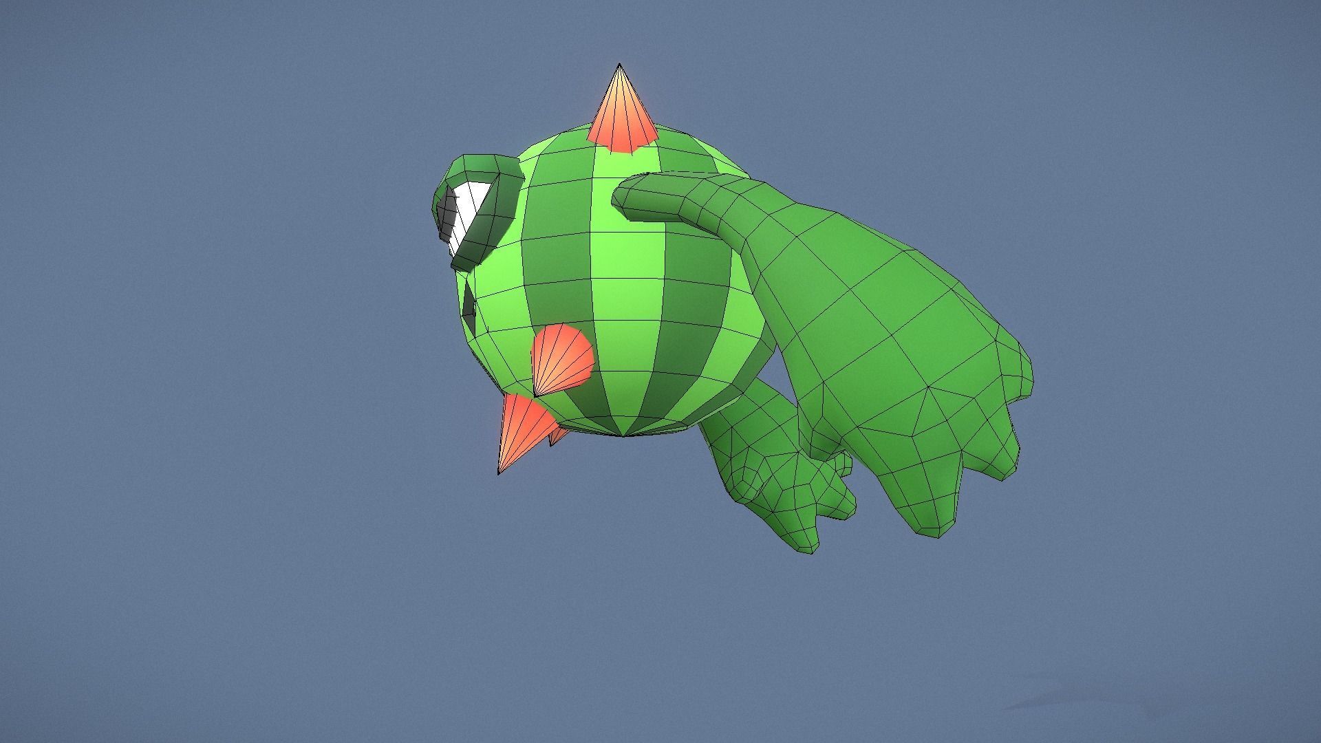 Cartoon Characters - Evolution Cacti Warriors Low-poly 3D model_29