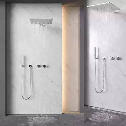 3D granite shower 04 white 