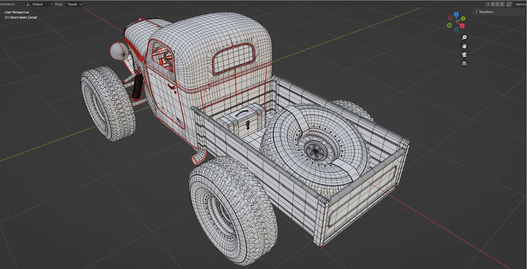 Custom Off Road Truck Low-poly 3D model_16