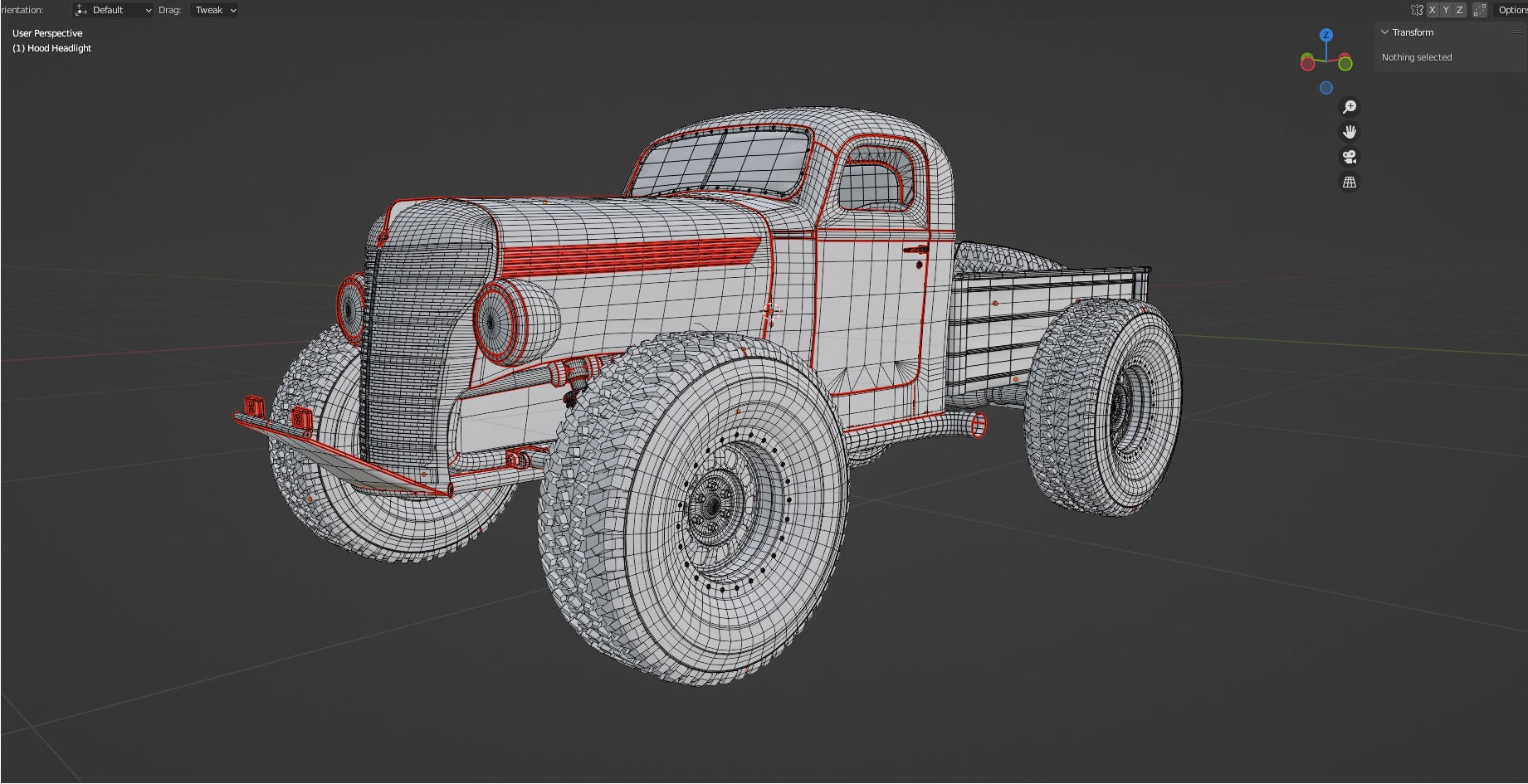 Custom Off Road Truck Low-poly 3D model_19
