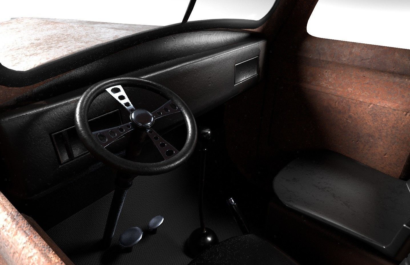 Custom Off Road Truck Low-poly 3D model_10