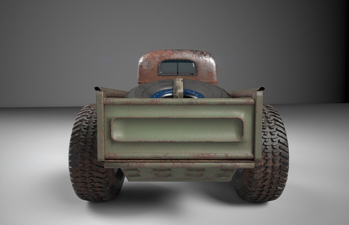 Custom Off Road Truck Low-poly 3D model_9