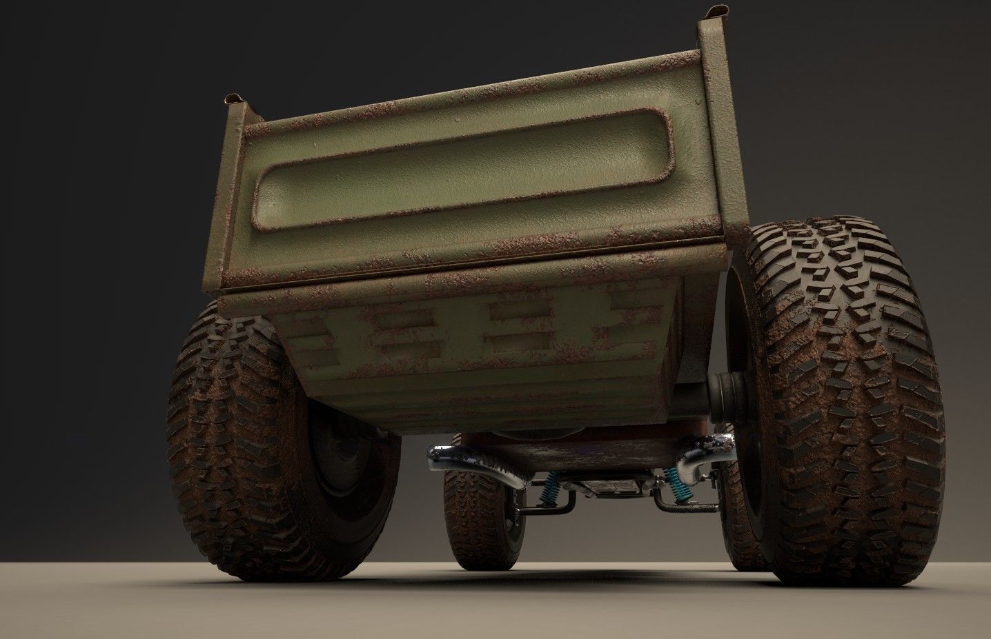 Custom Off Road Truck Low-poly 3D model_14