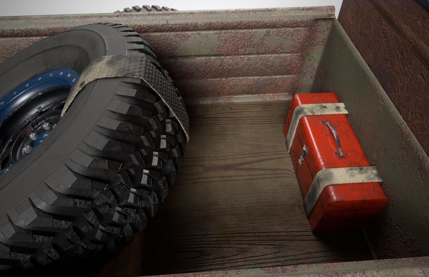 Custom Off Road Truck Low-poly 3D model_7