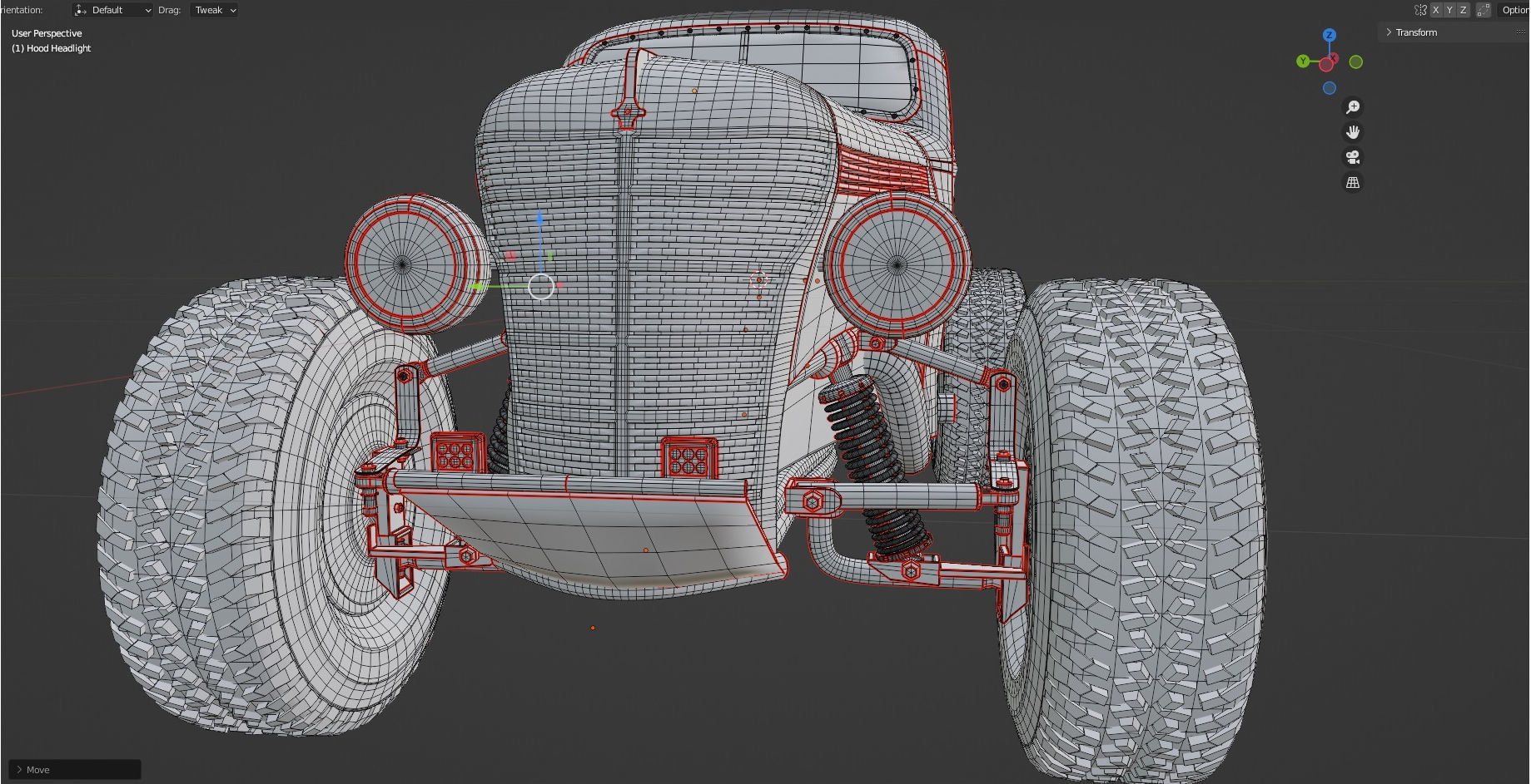 Custom Off Road Truck Low-poly 3D model_18