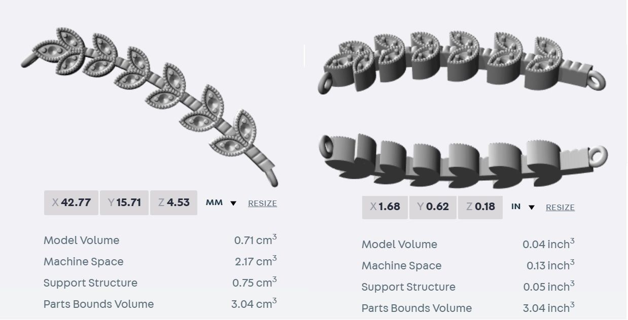 Delicate Leaves Necklace with Gemstones 3D print model_7