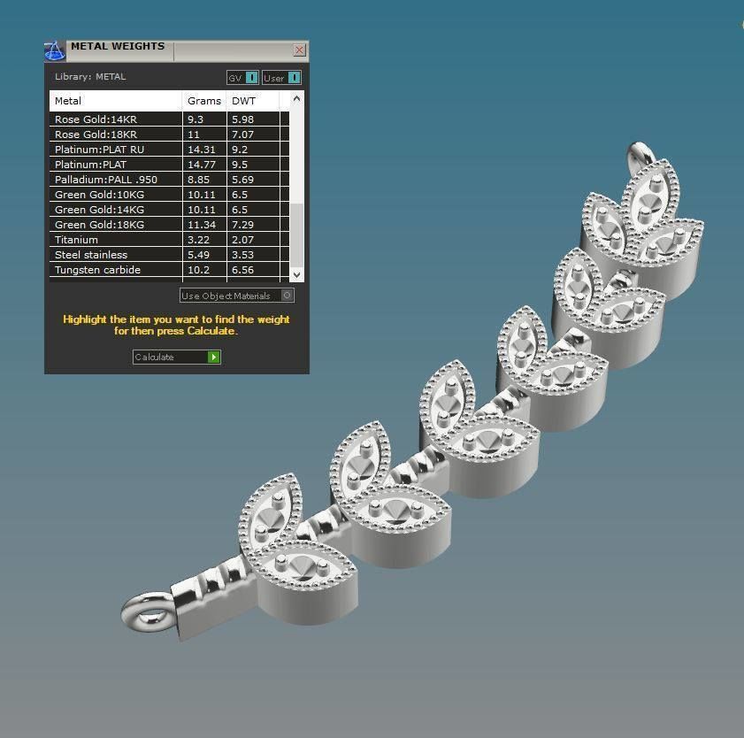 Delicate Leaves Necklace with Gemstones 3D print model_3