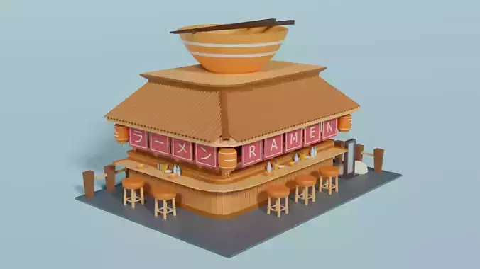 Ramen Shop Low Poly