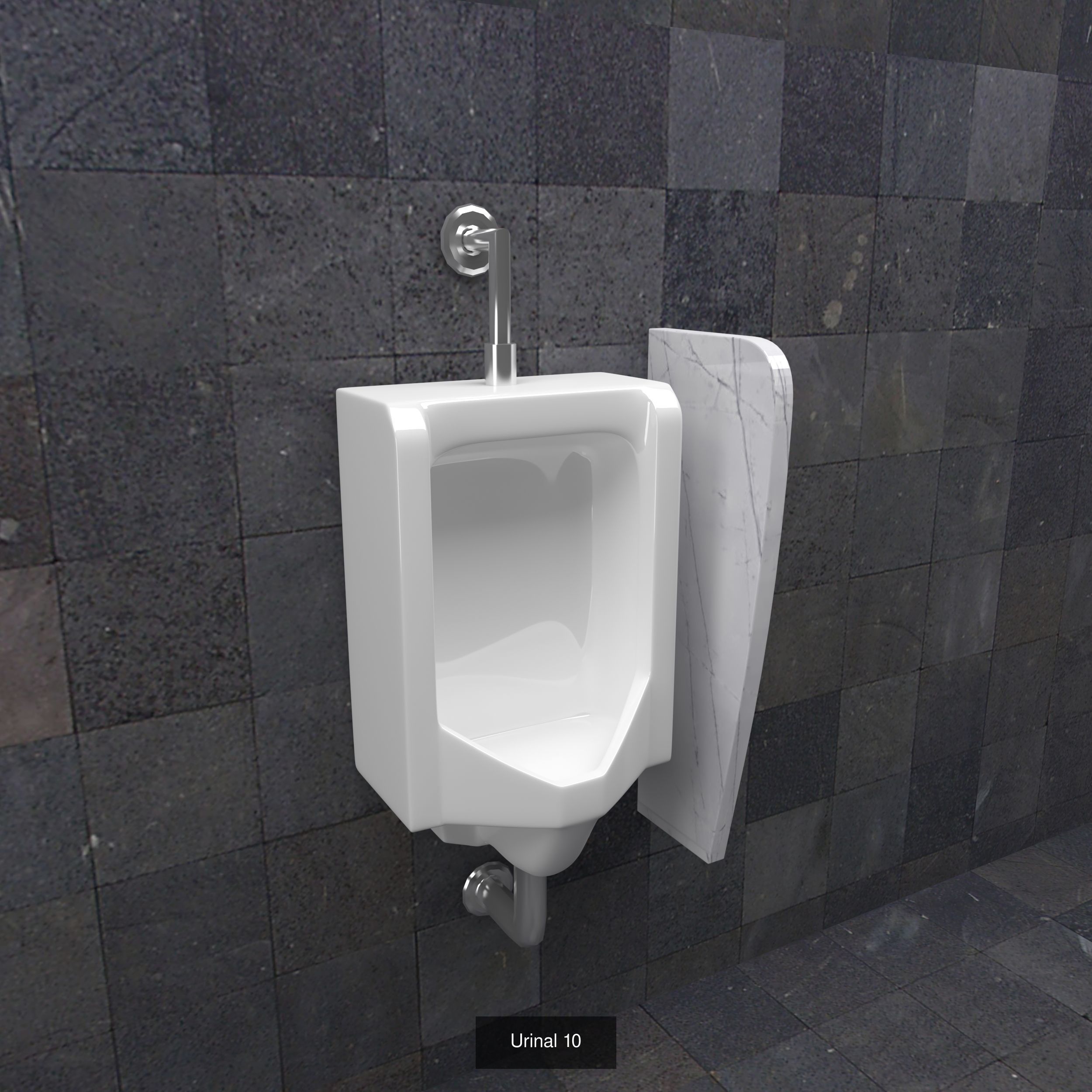 Collection Urinal 3 on tiled wall _2